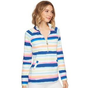Lilly Pulitzer Skipper Popover Sweatshirt UPF 50+ in Colorful Stripes Size XS
